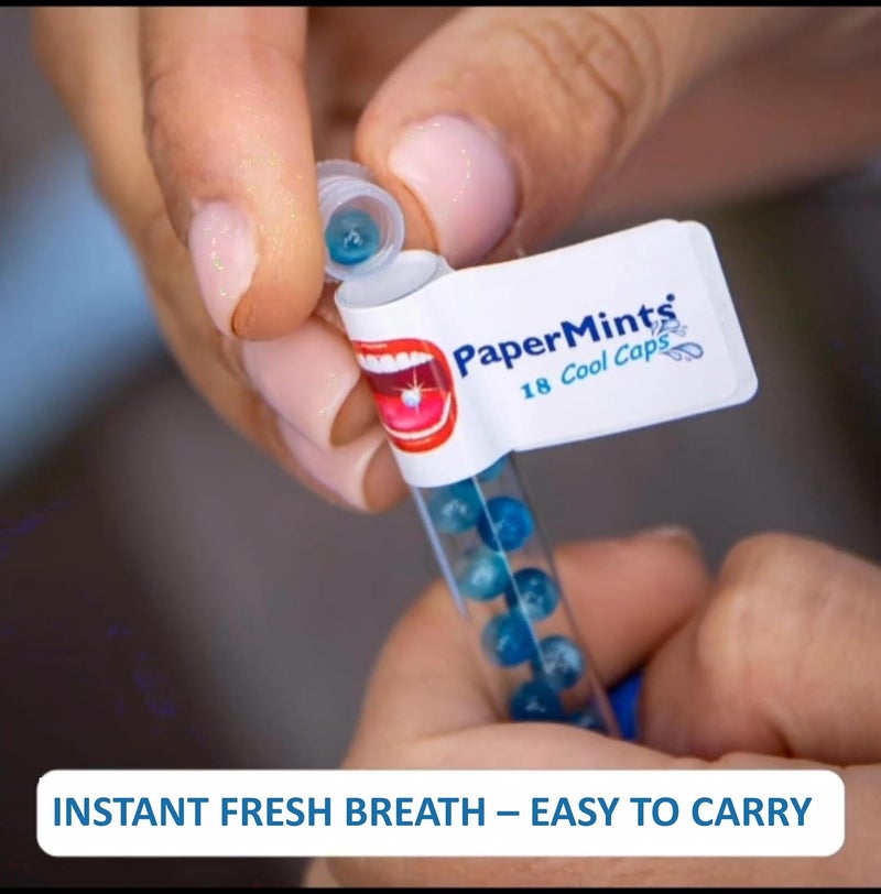 PaperMints CoolCaps Sugar-Free Breath Mints - Variety Pack of 10 Tubes with 18 Capsules Each - Image 5